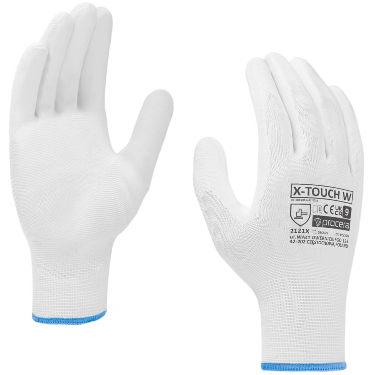 Skyddshandskar X-TOUCH PU-belagda Vit