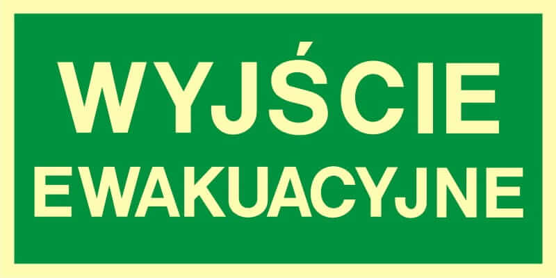 Skylt EWAKUACYJNY - WYJŚCIE EWAKUACYJNE - AA 001 CE PS