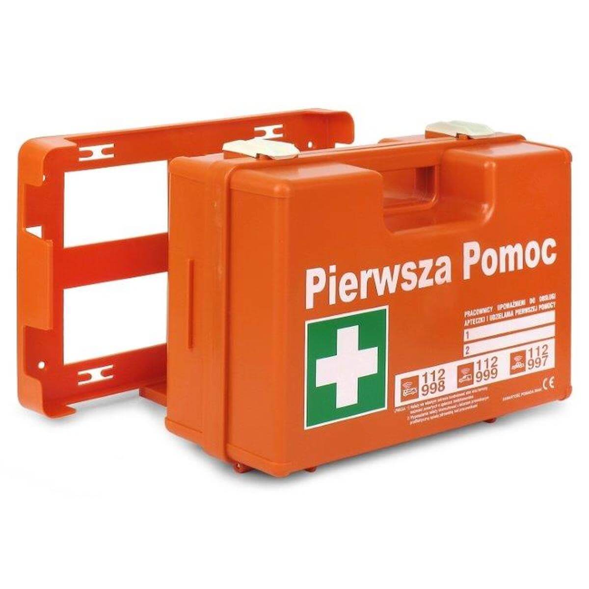 Försthjälpslåda PRZENOŚNA K-20 Z WIESZAKIEM ŚCIENNYM (DIN 13164 DIN 13157 USTNIK)