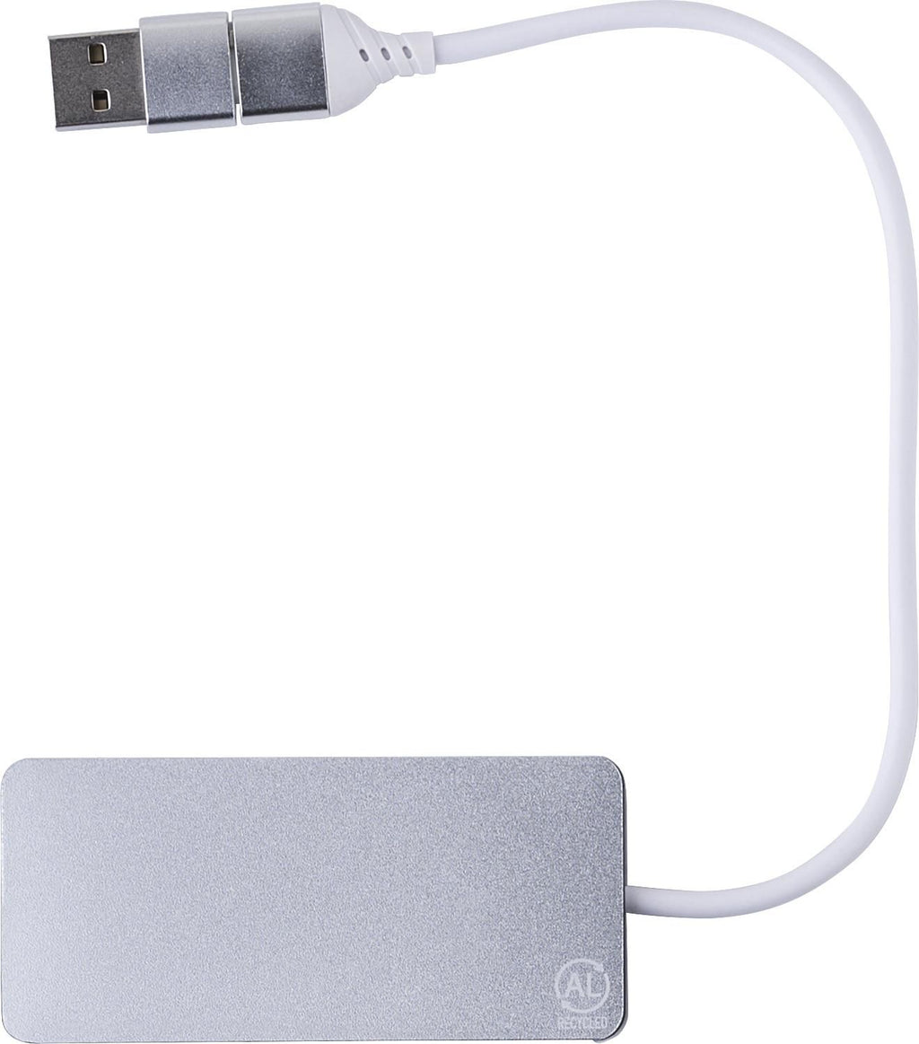 USB-hub i genanvendt aluminium Layton