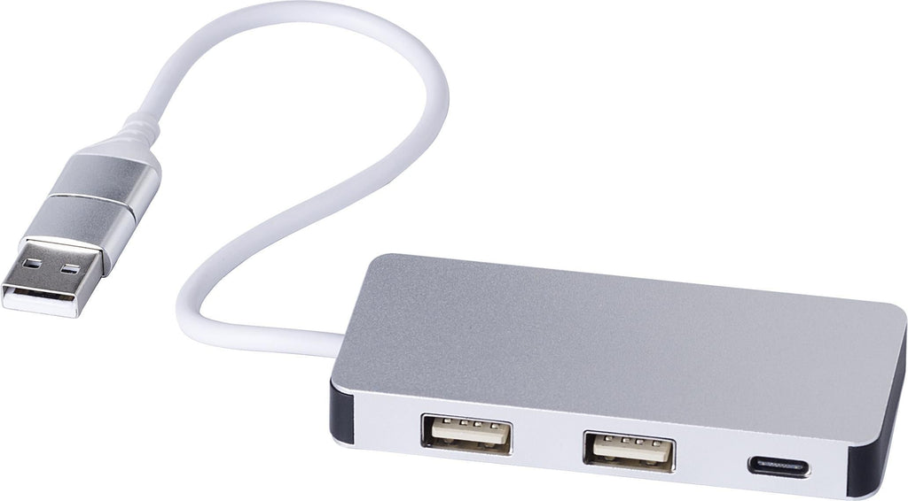 USB-hub i genanvendt aluminium Layton