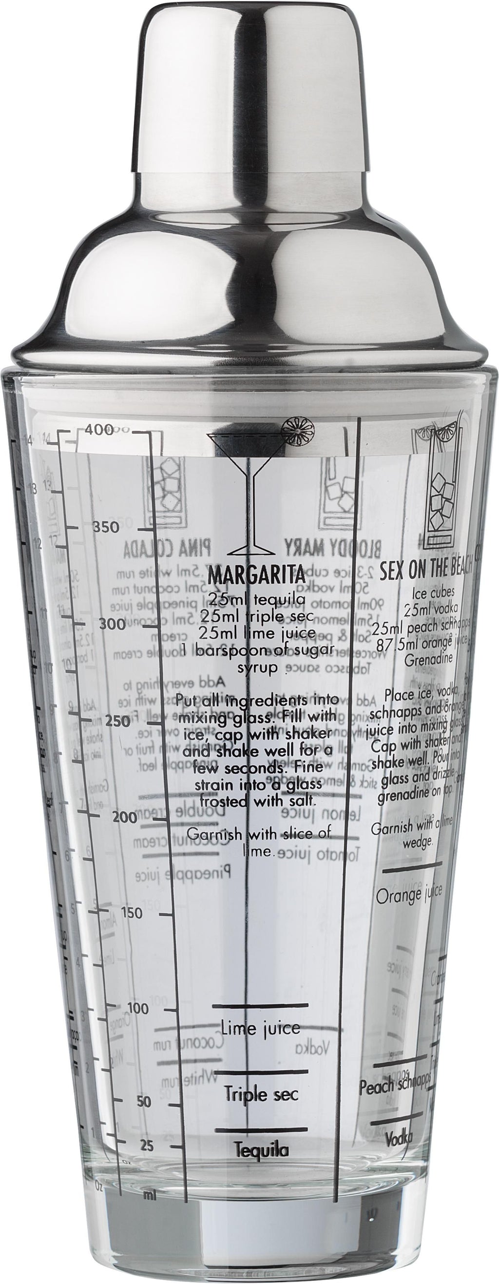 Glass cocktail shaker, 400 ml, Adela