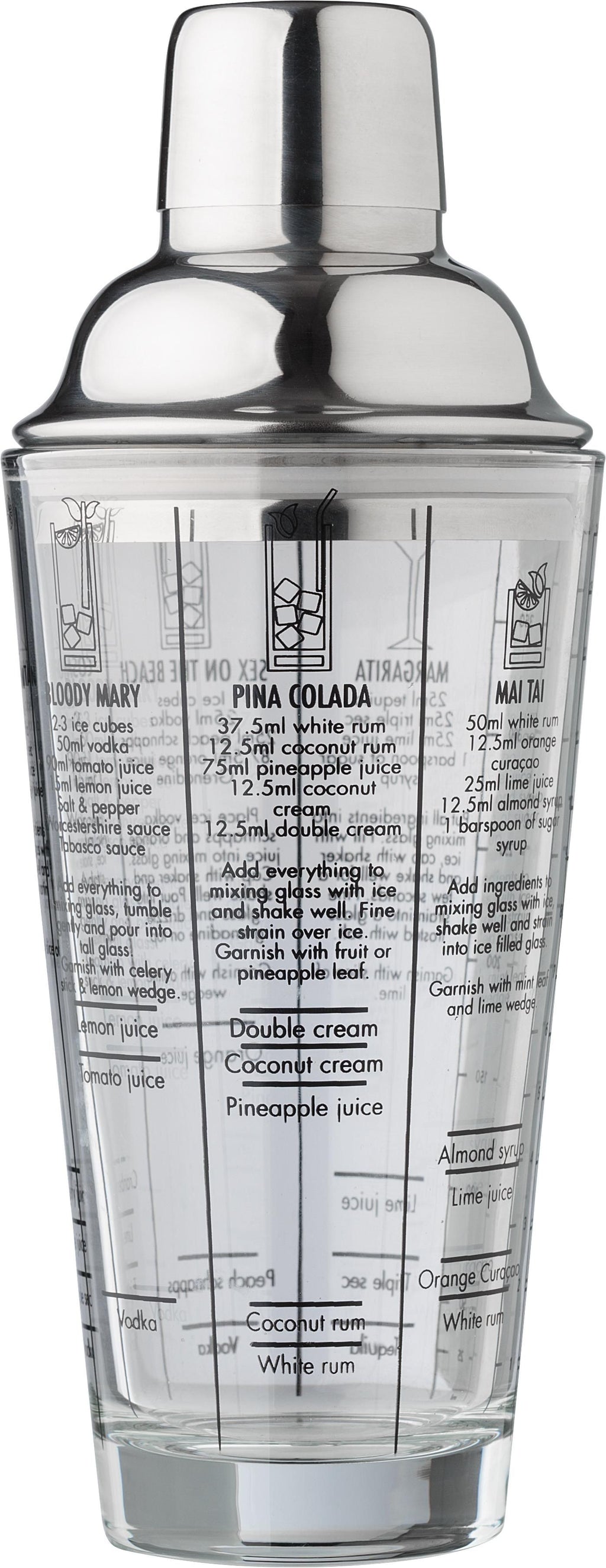 Glass cocktail shaker, 400 ml, Adela