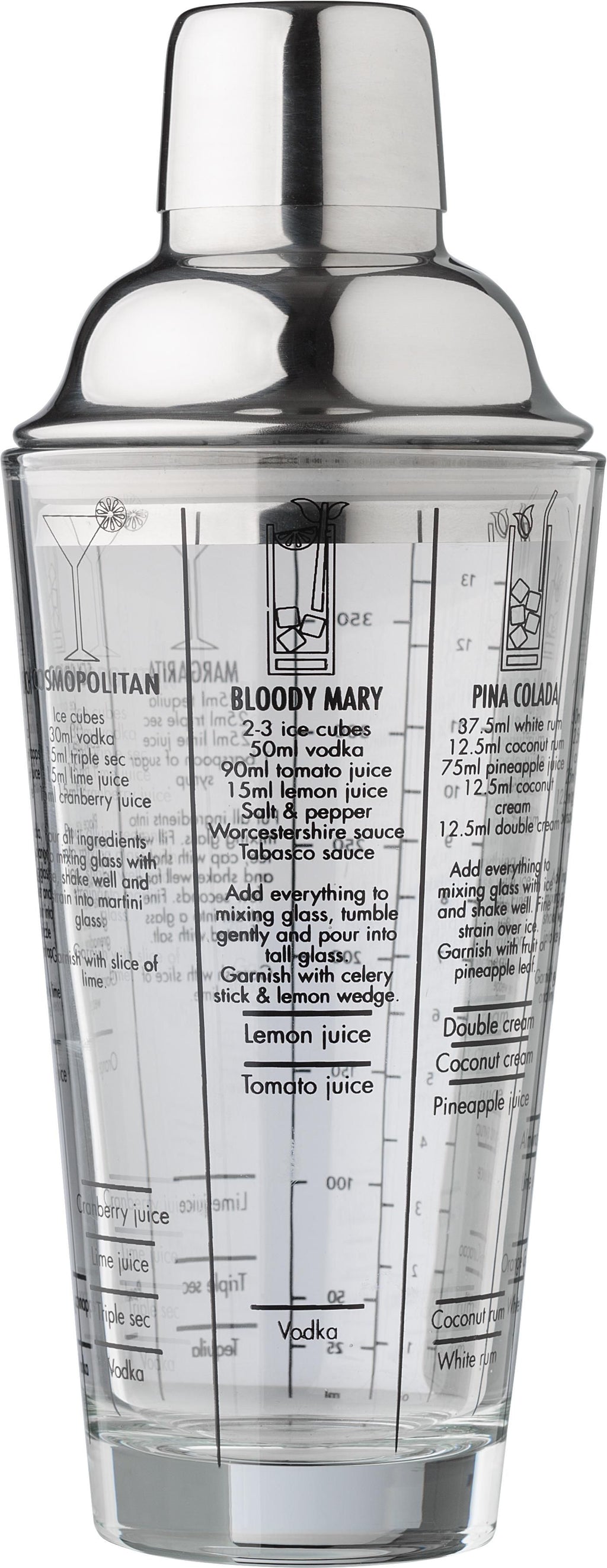 Glass cocktail shaker, 400 ml, Adela