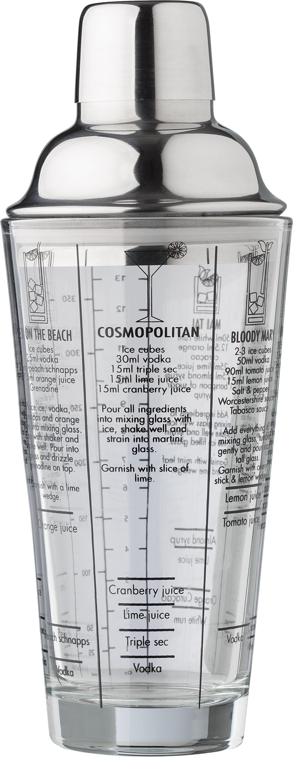 Glass cocktail shaker, 400 ml, Adela
