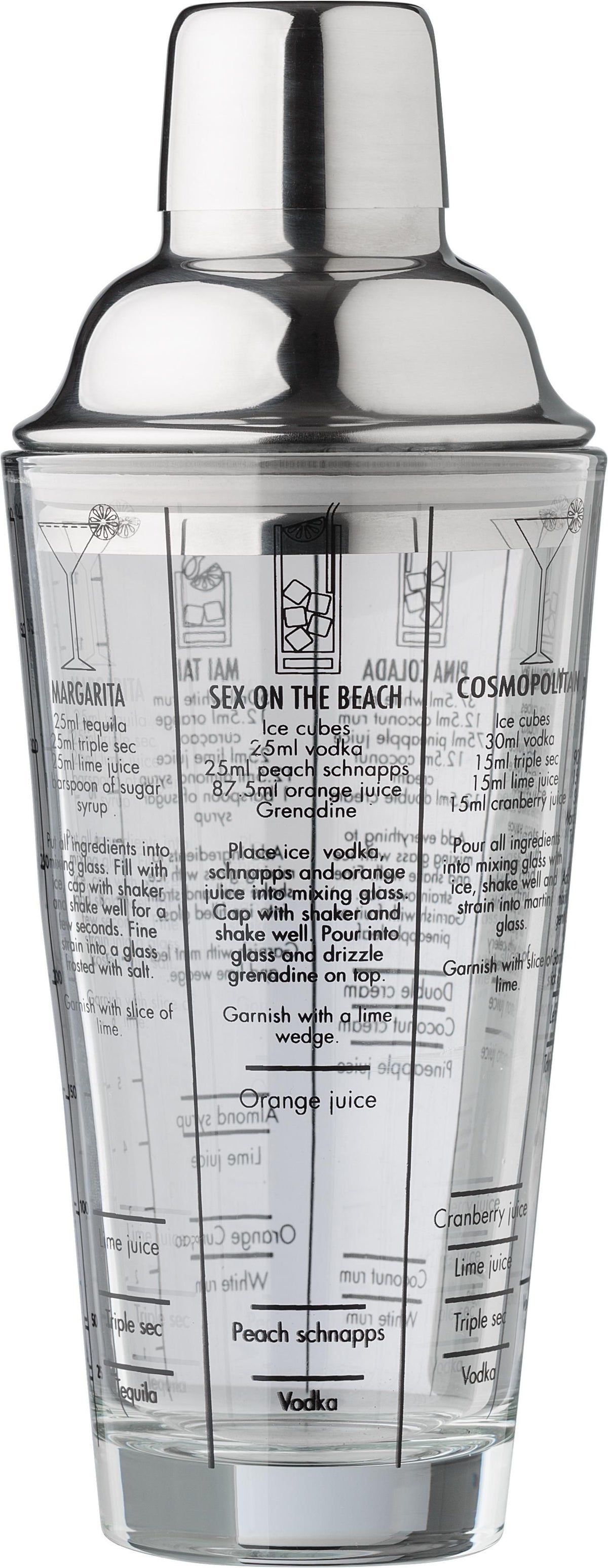 Glass cocktail shaker, 400 ml, Adela