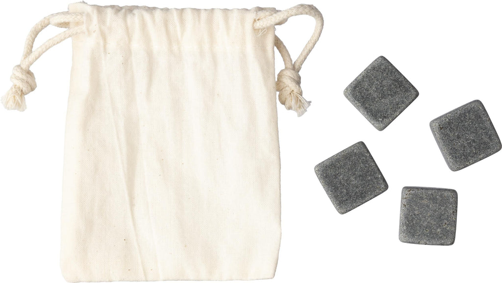 Stone ice cubes Jens | 4 pcs | Cotton bag