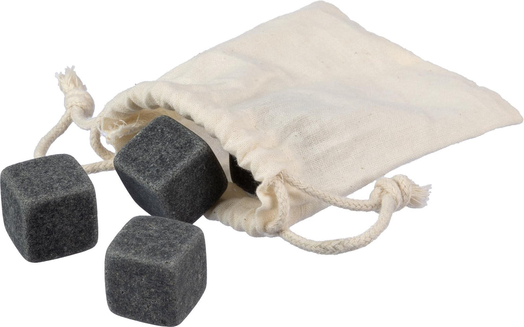 Stone ice cubes Jens | 4 pcs | Cotton bag