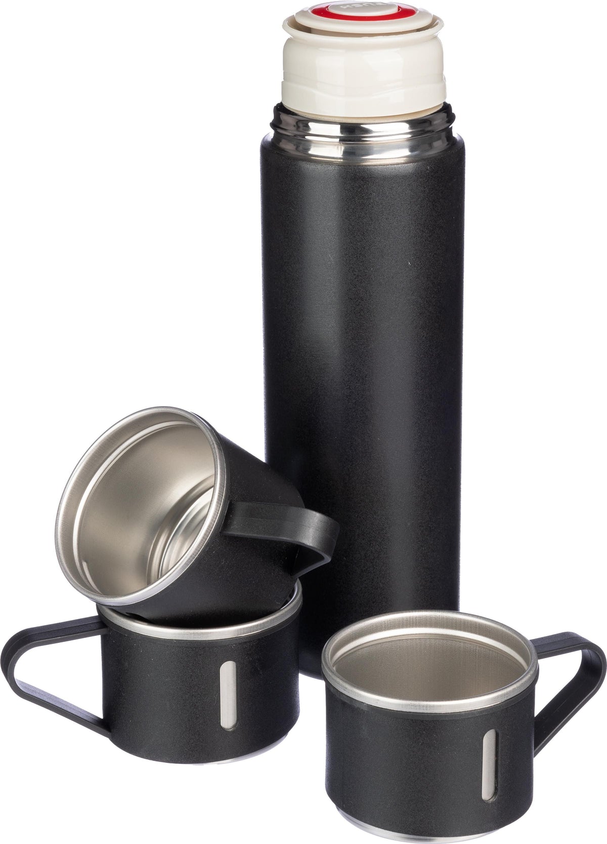 Termosflask-set | Rostfritt stål | 420 ml + 2 muggar