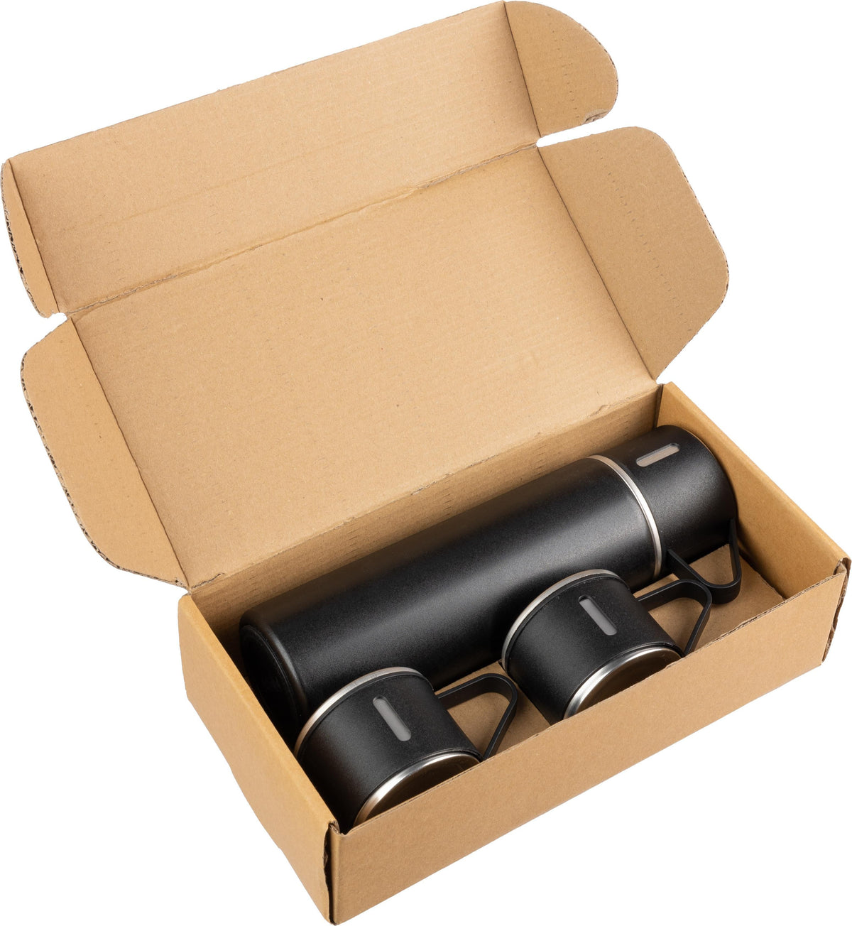 Termosflask-set | Rostfritt stål | 420 ml + 2 muggar