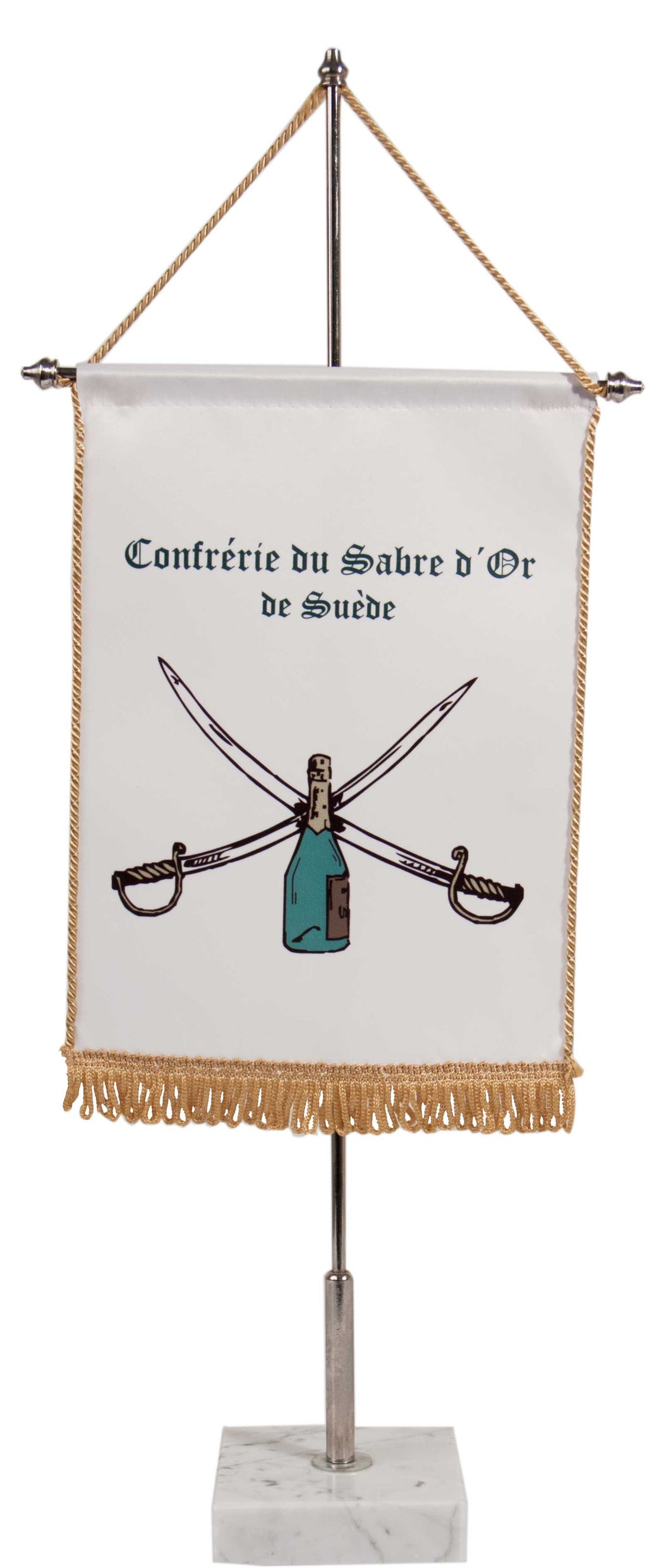 Bordflagg i dobbel silke (med frynser)