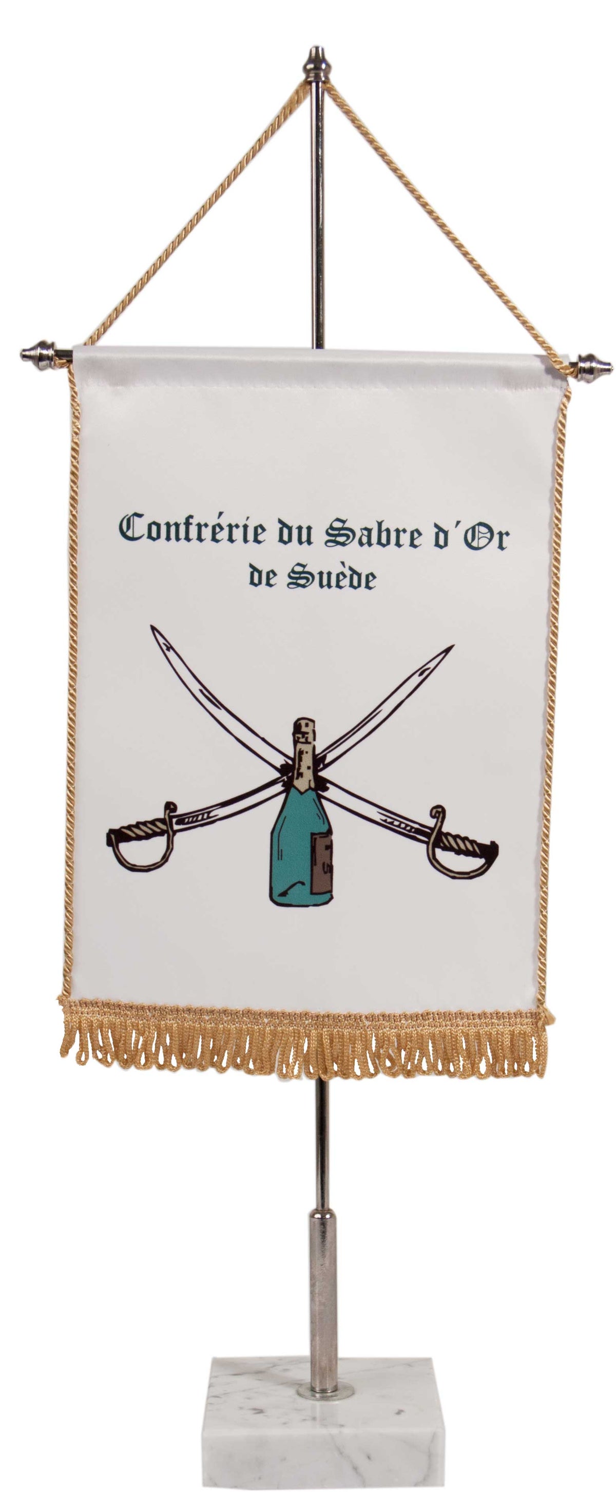 Bordflagg i dobbel silke (med frynser)