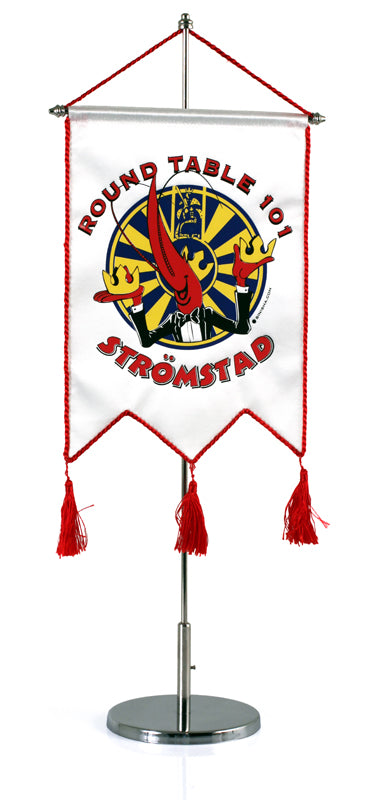 Table banner in double silk (with tassels)