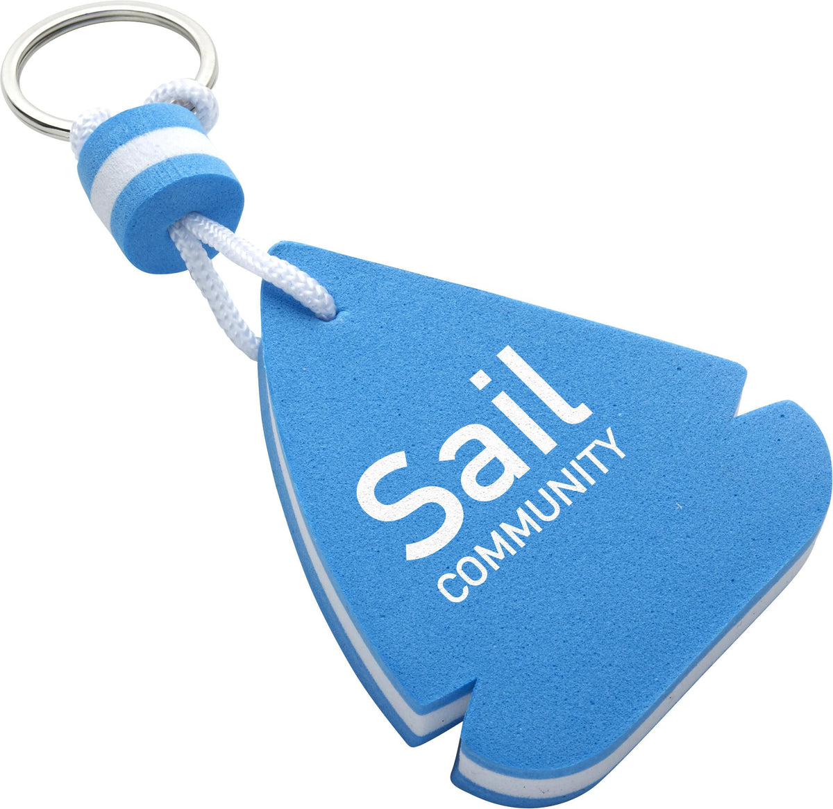 Floating EVA key ring in the shape of a sailing boat