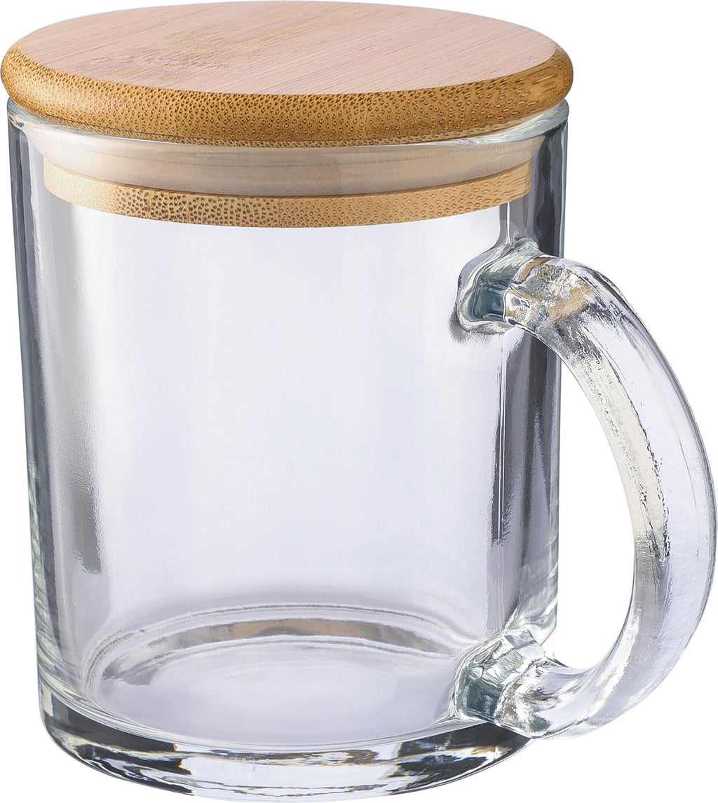 Drikkekrus Ashley | Genanvendt glas | Låg af bambus | 300 ml