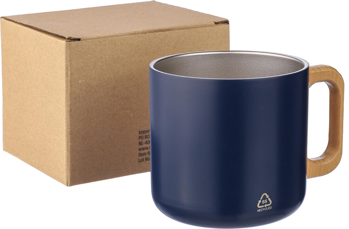 Mugg Dwight | Återvunnet rostfritt stål | Trähandtag | 400 ml