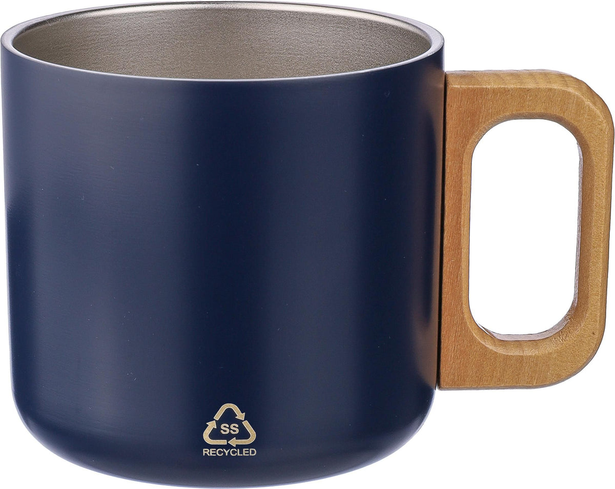 Mugg Dwight | Återvunnet rostfritt stål | Trähandtag | 400 ml