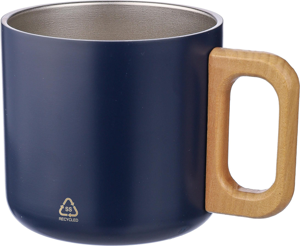 Mugg Dwight | Återvunnet rostfritt stål | Trähandtag | 400 ml