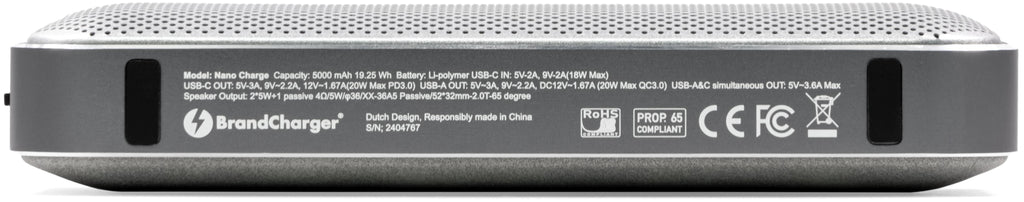 Trådlös högtalare med powerbank, från BrandCharger, Nano