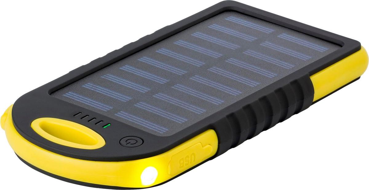 Powerbank, solcellsdriven, Gummerad ABS,  Arin
