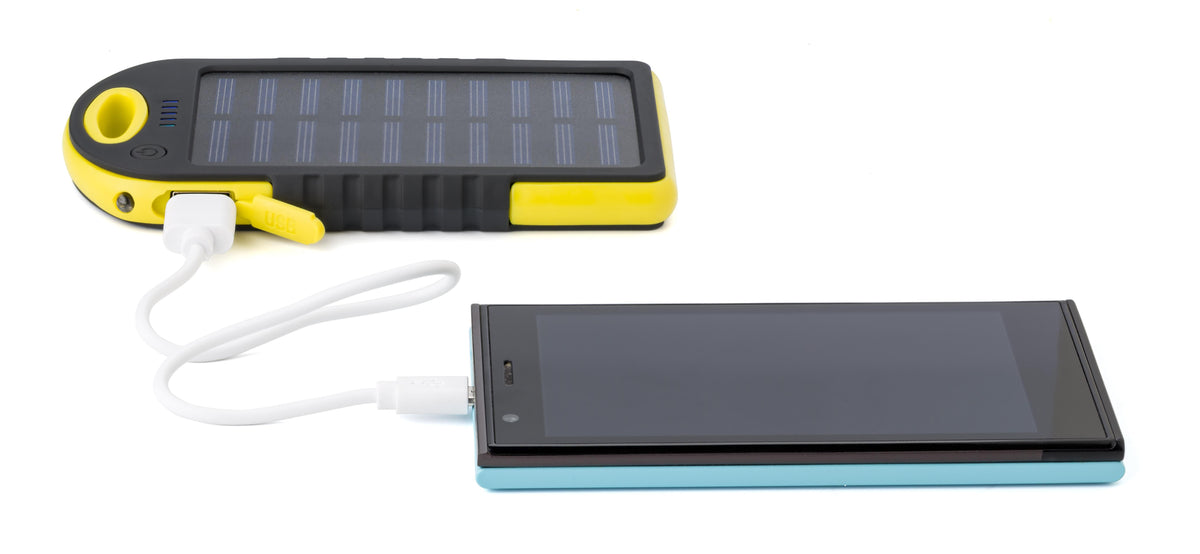 Powerbank, solcellsdriven, Gummerad ABS,  Arin