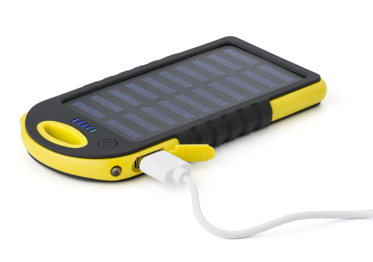 Powerbank, solcellsdriven, Gummerad ABS,  Arin