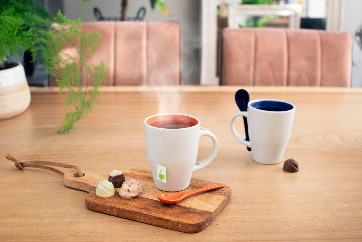 Mugg med sked, keramik (300 ml),Eduardo