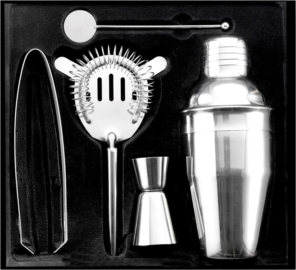 Cocktail set i presentförpackning, i rostfritt stål, Natalina