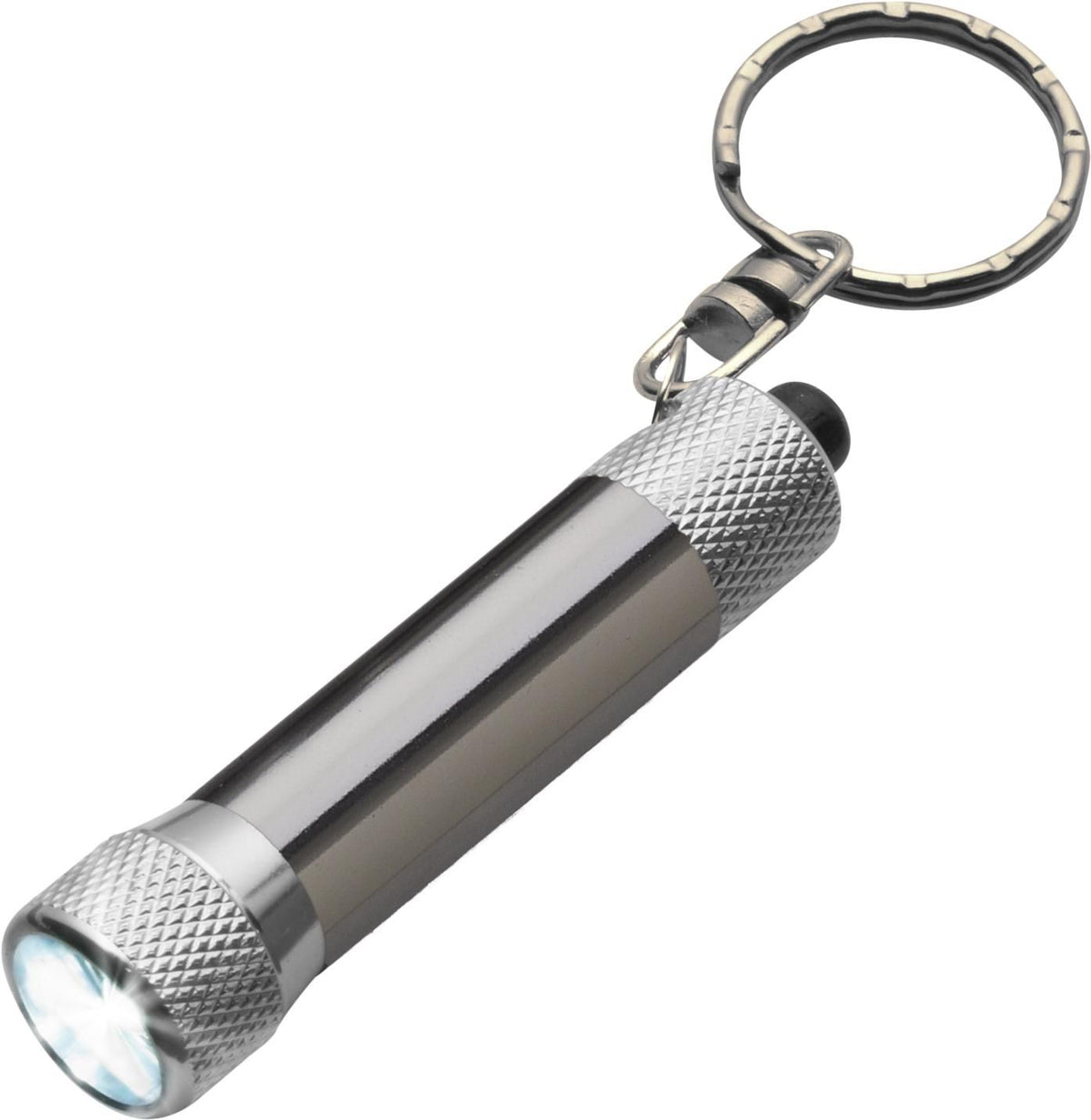 Screwdriver set, 3-in-1, pen-shaped with LED light, key ring, aluminium, Frazer