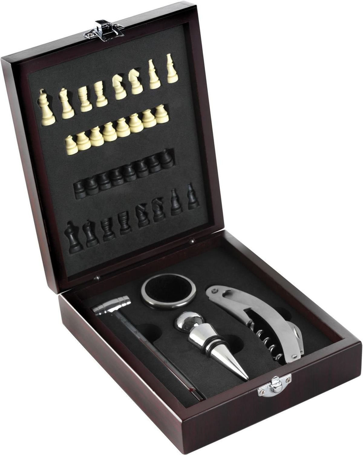 Vinset Renée | Trälåda | Lock med schackbräde | 4 st