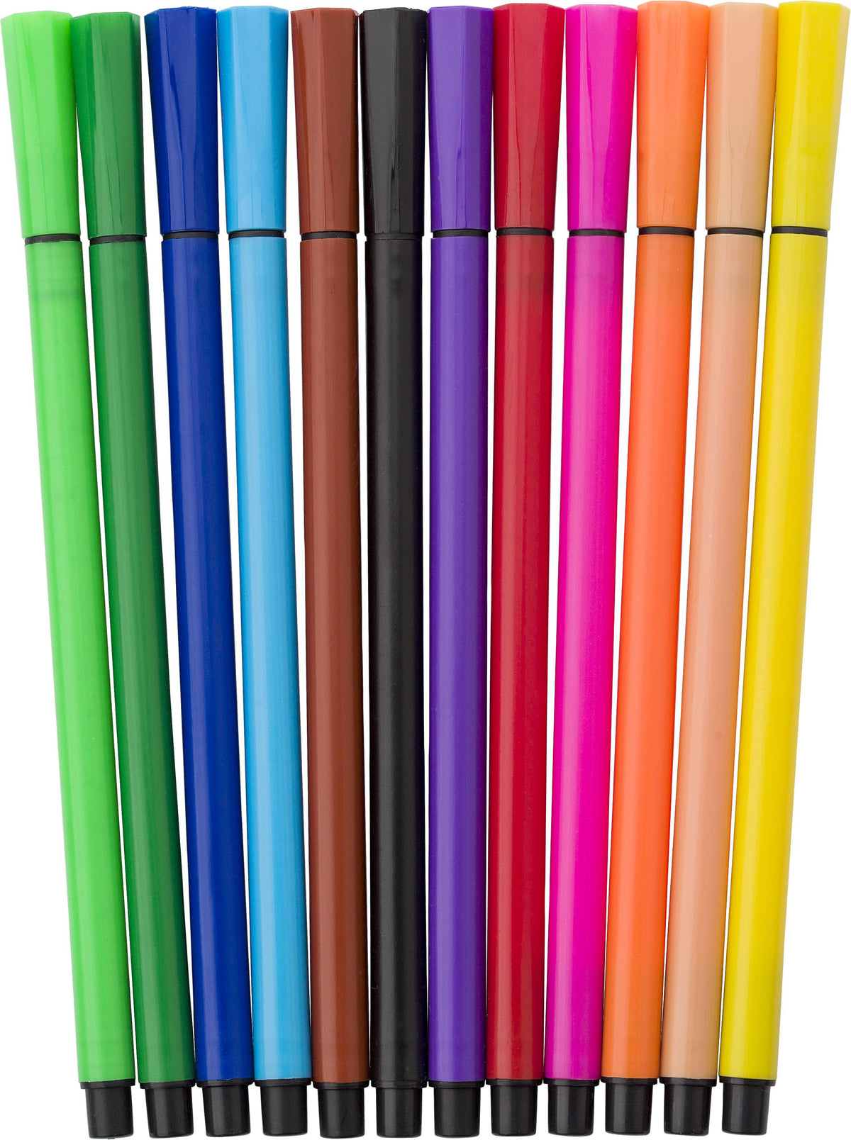 Pennor, 12 vattenbaserade fiberpennor Evan