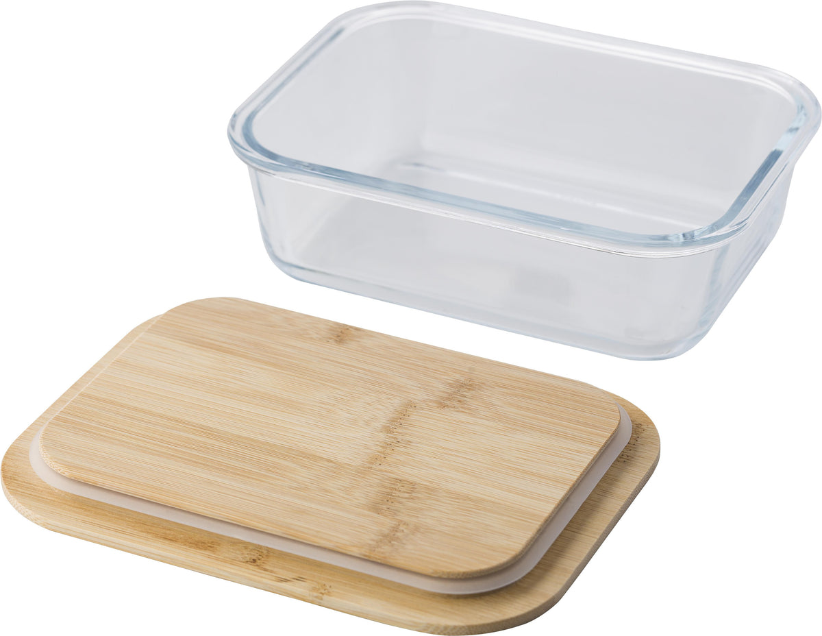 Lunch box Nicole | Glass | Bamboo lid | 900 ml