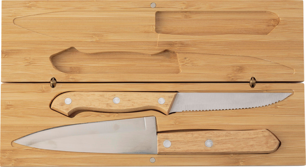Knife set Tony | Bamboo | 2 pcs | Magnetic box