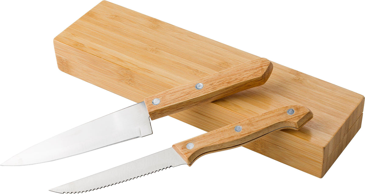 Knife set Tony | Bamboo | 2 pcs | Magnetic box