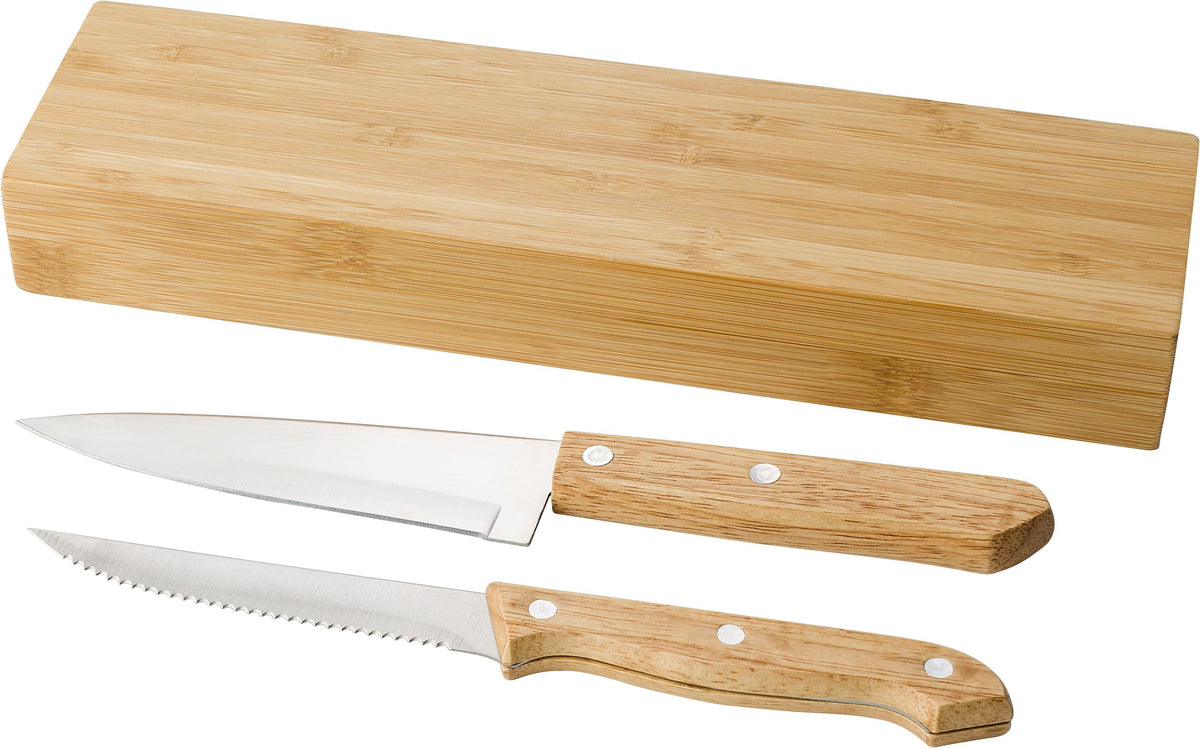 Knife set Tony | Bamboo | 2 pcs | Magnetic box