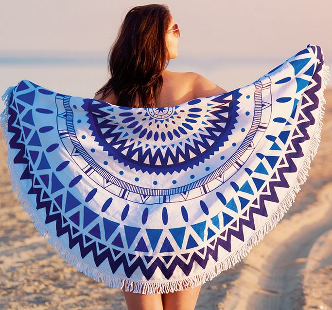 Rund handduk i mikrofiber (tryck 1 sida) EU