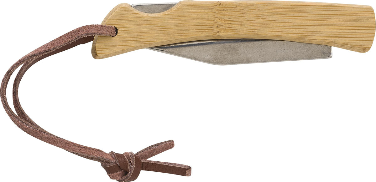 Pocket knife in stainless steel and bamboo Beckett