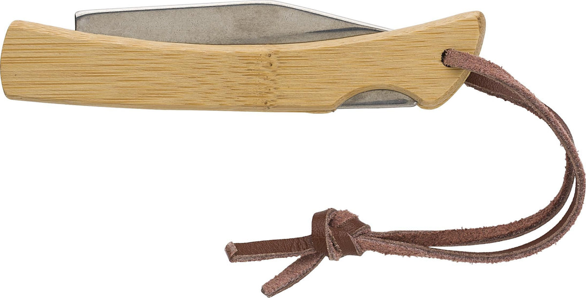Pocket knife in stainless steel and bamboo Beckett