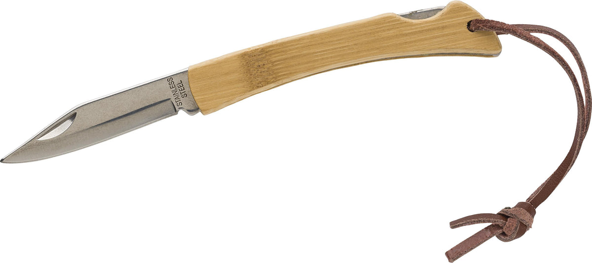 Pocket knife in stainless steel and bamboo Beckett