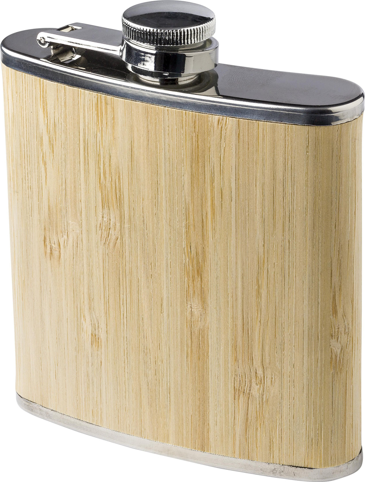 Hip flask in stainless steel and bamboo Hayden