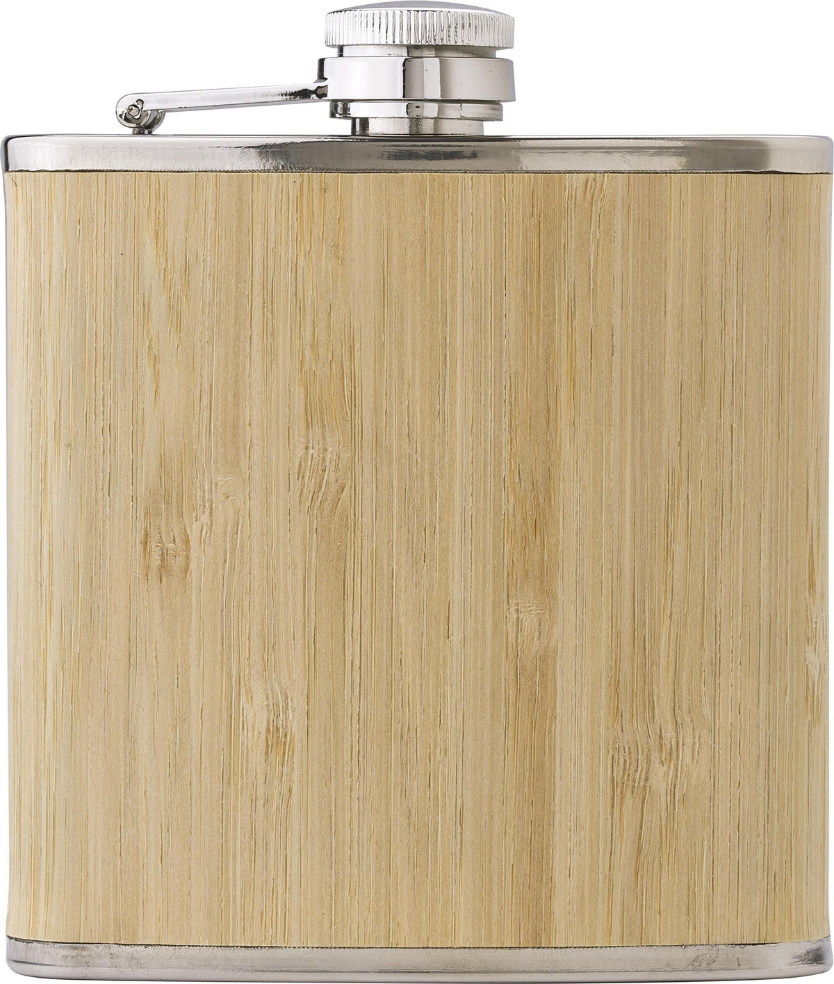 Hip flask in stainless steel and bamboo Hayden