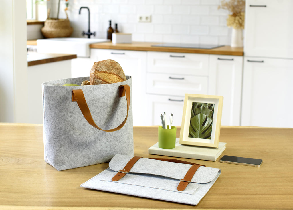 Shopping bag Hunter | Recycled felt | Long handles