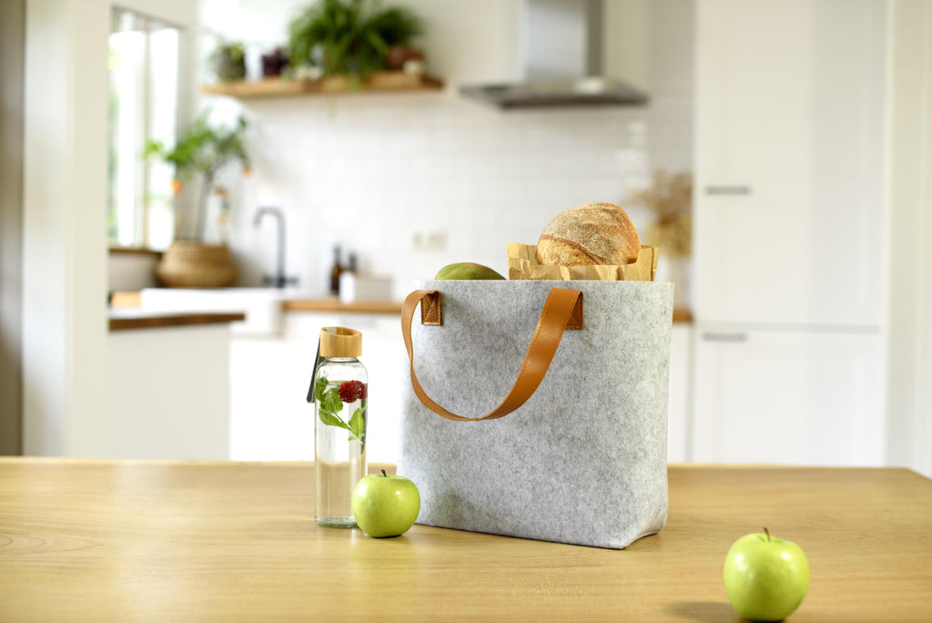 Shopping bag Hunter | Recycled felt | Long handles