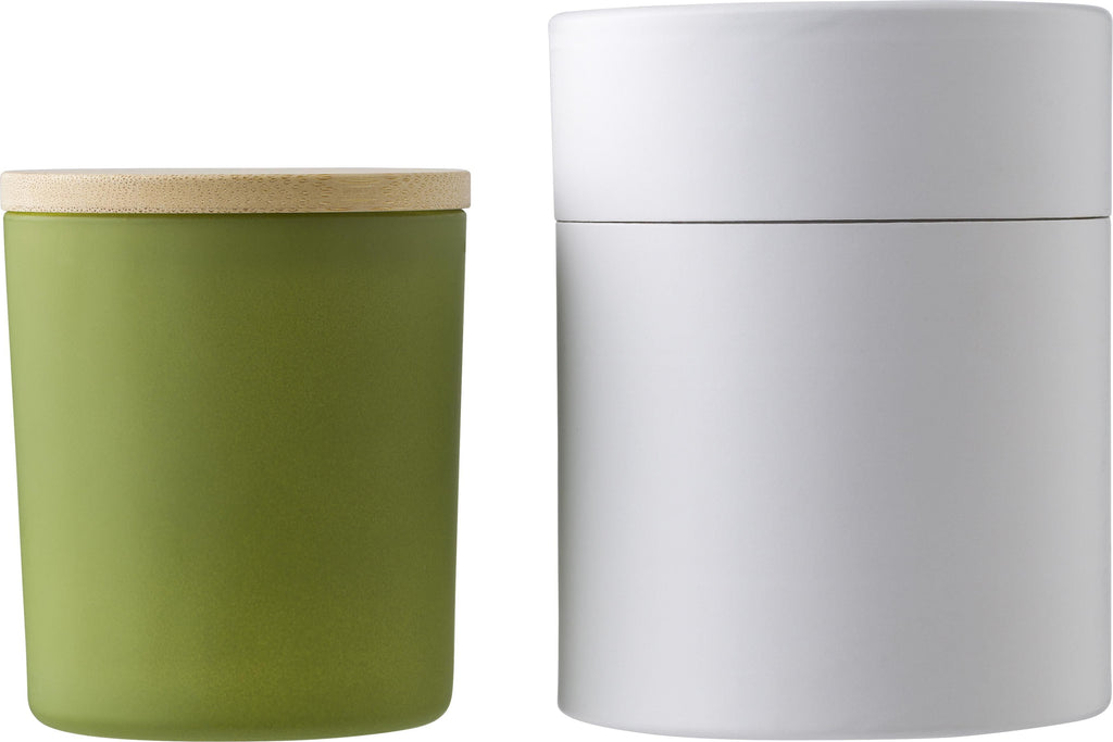 Lys Josiah | Glas med bambuslåg | Sojavoks | 280 g
