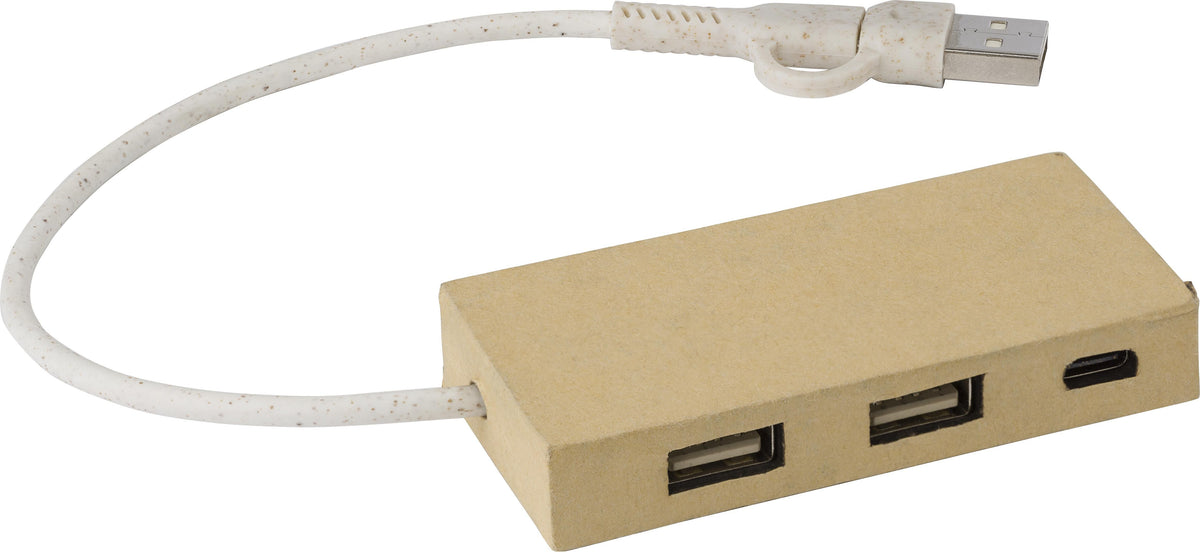 USB hub in aluminium and recycled paper Paulo