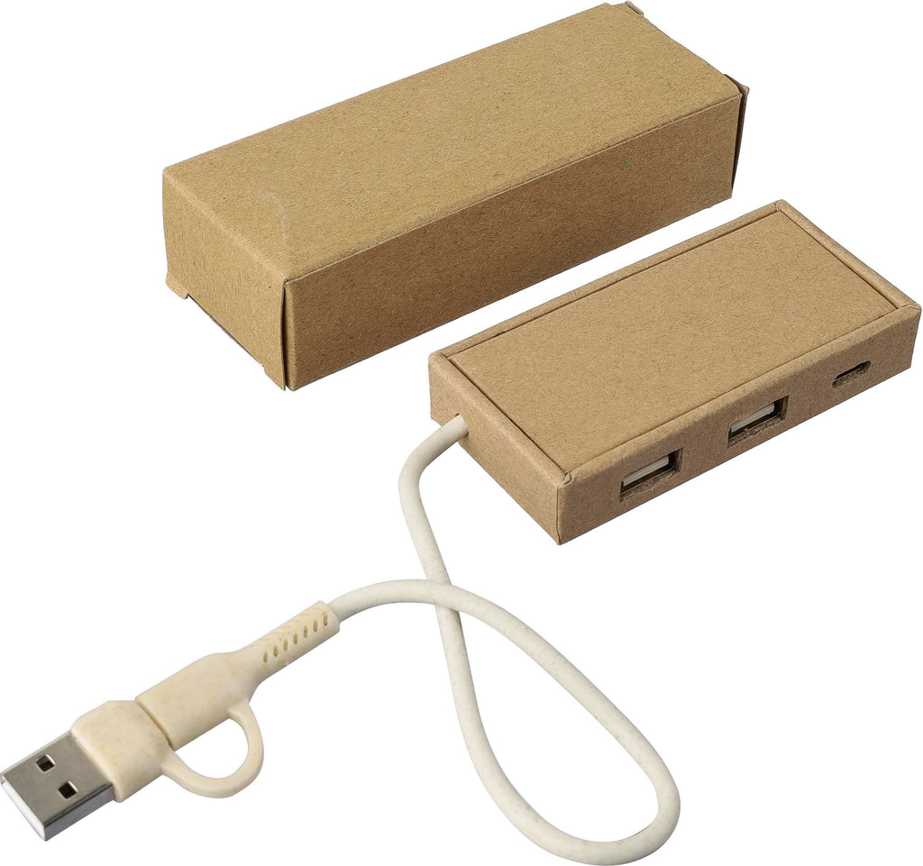 USB-hub i aluminium och återvunnet papper Paulo