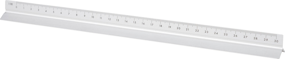 Viivoitin, alumiini 30 cm, kolmiomainen, Tavi