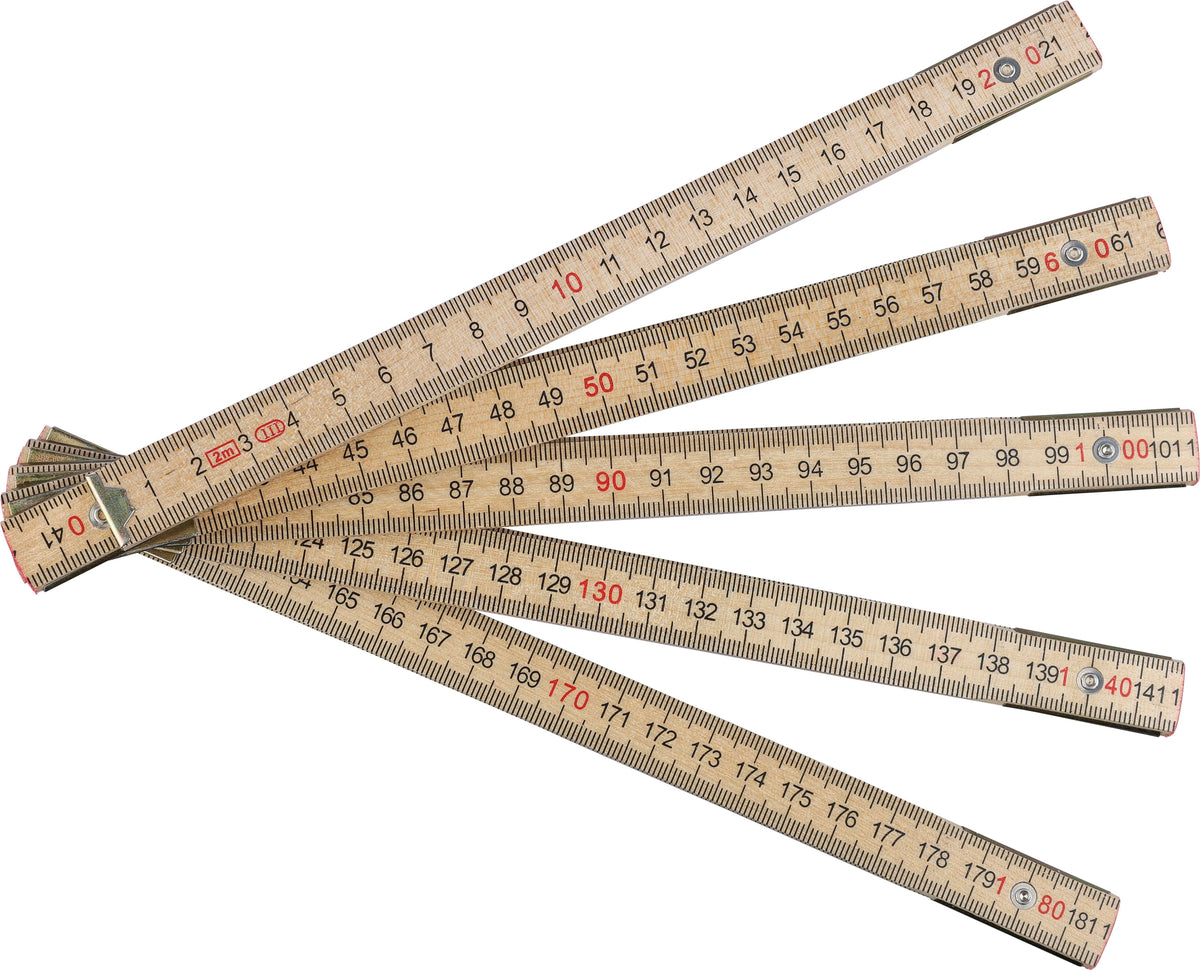 Ruler, in birch wood, folding, Ezio