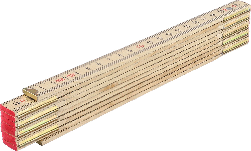 Ruler, in birch wood, folding, Ezio