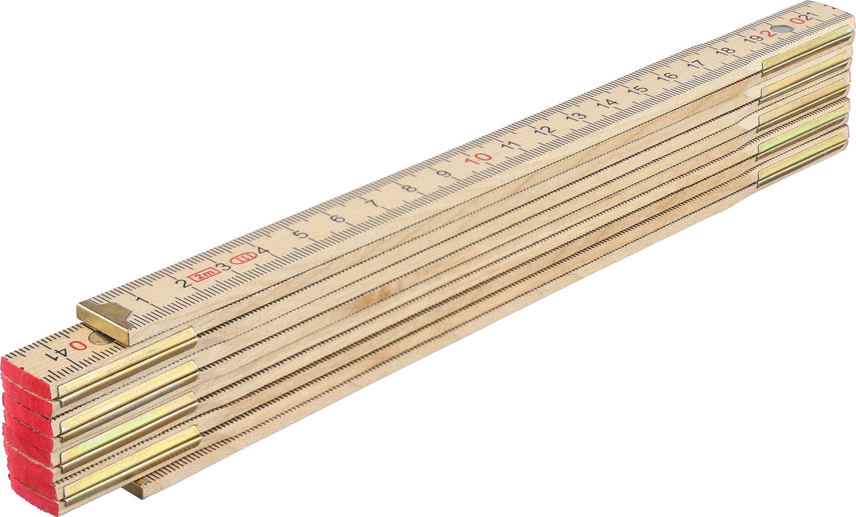 Ruler, in birch wood, folding, Ezio